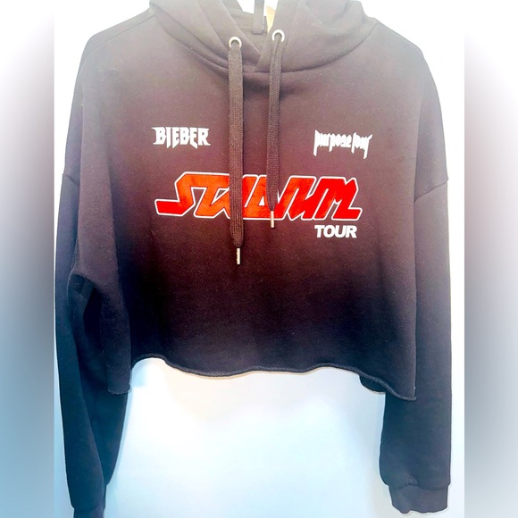 Justin Bieber Purpose Tour Cropped Hoody - Picture 1 of 6